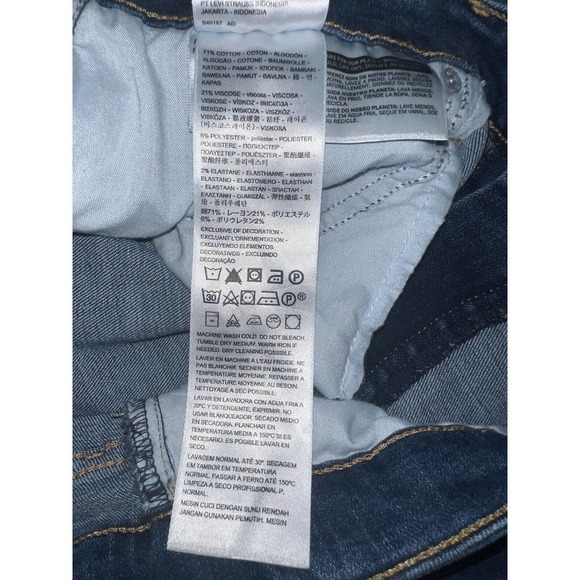 LEVI'S 721 WOMEN'S HIGH RISE SKINNY JEAN Stretch Blue Denim sz 34 x 25 Jeans - Picture 7 of 9